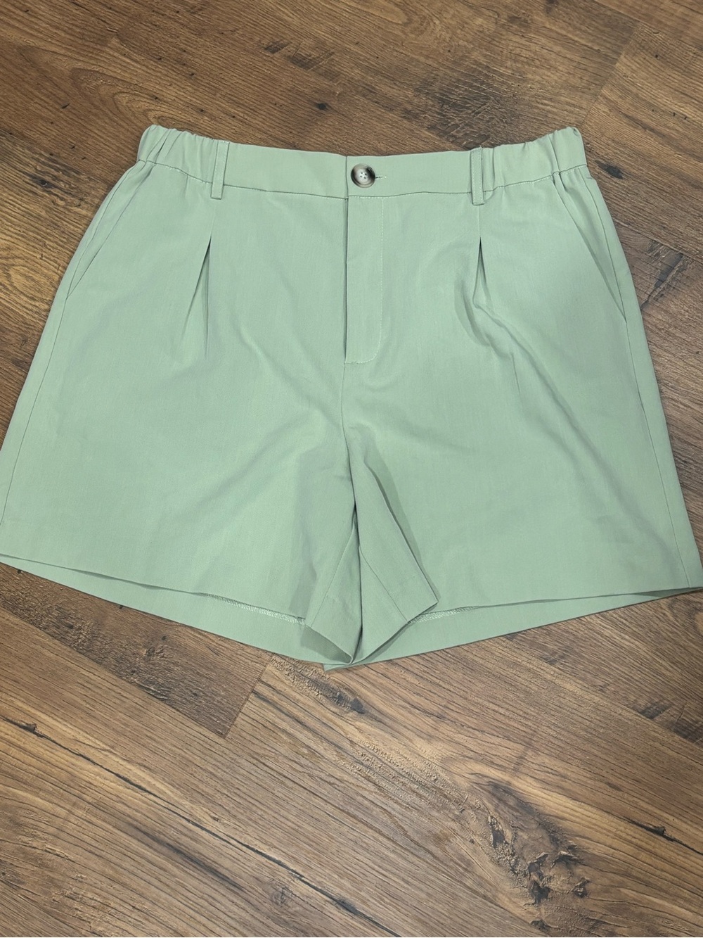 Flawless Sage Green Elastic High Waist Shorts